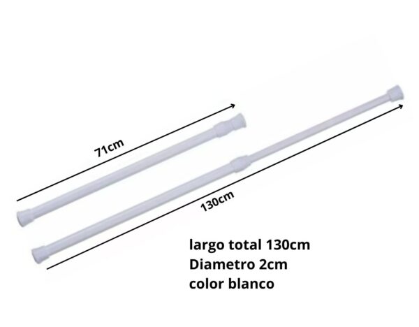 Tubo Barra Ajustable Para Cortina de 71-130 cm